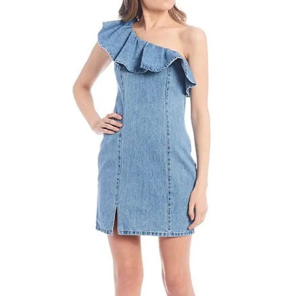 Gianni Bini Dresses & Skirts - Gianni Bini one shoulder denim dress NWT